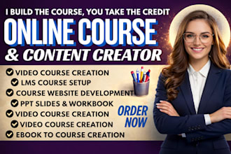 do udemy video, training manual, webflow, lesson planner, online course creation