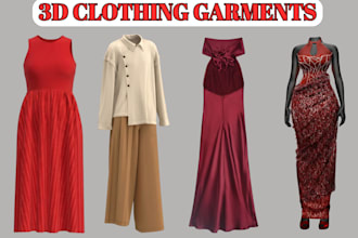 design 3d fashion garment clo 3d marvelous designer realistic 3d clothing mockup