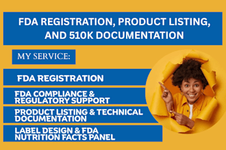 do fda registration, 510k documentation and product listing