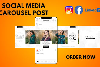 design canva carousel for instagram linkedin social media post template, banner