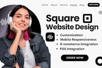 design square website, square online store, and square website redesign