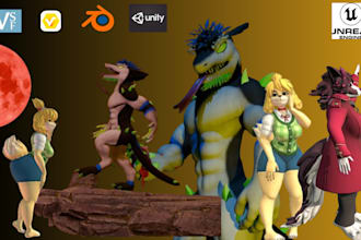 create 3d vrchat avatar furry avatar vrc avatar vr character nsfw model in unity