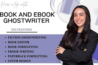 be your ghostwriter for fiction ghostwriter, book editing, ebook writer