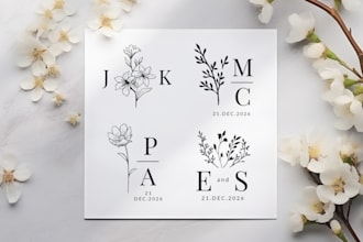 design custom anniversary wedding logo or monogram for you