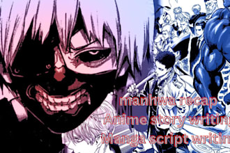 write an original anime or manga story light novel webtoon script