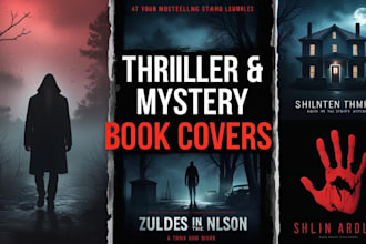 design thriller and mystery covers, romance book covers and children book cover