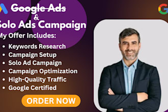 do solo ads setup and manage your google ads, adwords ppc advertising campaigns