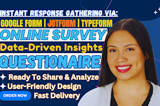 create online surveys, questionnaires, and forms using google form or jotform