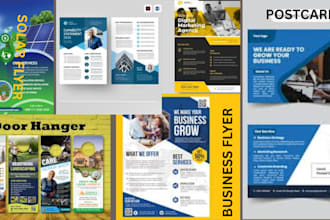 create a solar flyer, business flyer, truck flyer, and brochure design