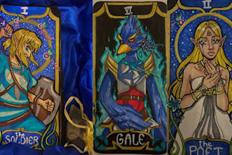 illustrate tarot card design tarot card style, healing tarot card deck design