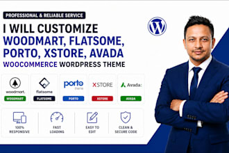 customize woodmart, flatsome, porto, xstore, avada woocommerce wordpress theme
