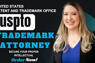 be US licensed trademark attorney for your uspto trademark registration, filing