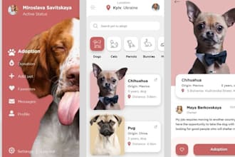 build pet adoption and rescue app pet activity monitor app lost pet recovery app
