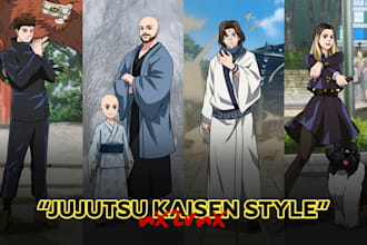 draw your portrait in jujutsu kaisen anime style