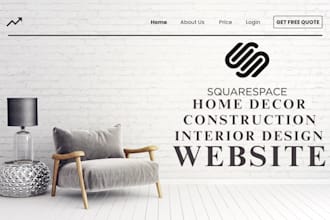 design squarespace home decor website, interior design, construction website