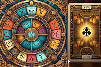card game illustration zodiac card tarot  horror card dnd playing tcg board game