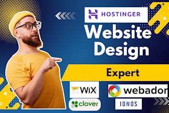 design wix, webador, ionos, clover, hostinger website design hostinger expert