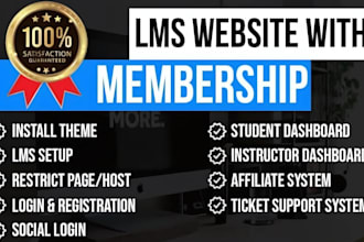 create highly converting paid membership subscription website with lms