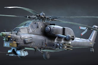 create 3d aircraft model, spaceship model, aerospace military tanks hard surface