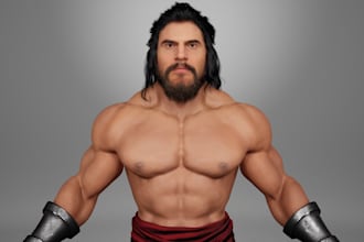 design and rig 3d realistic character for game in unreal engine, 3d modelling