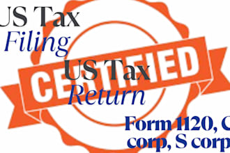 prepare and e file US tax returns for personal, llc, c corp, s corp, bookkeeping