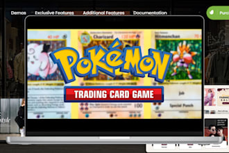design pokémon website pokémon shopify store trading card website game website