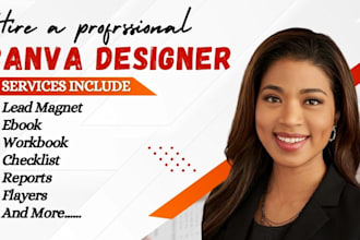 design branded ebook, workbook, checklist in canva PDF format