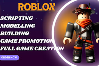 do roblox full game creation, scripting, animation, game promotion