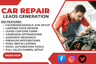 generate auto repair leads car repair car dealing automotive auto repair website