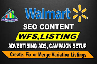 walmart listings, variation, optimization, wfs, SEO,