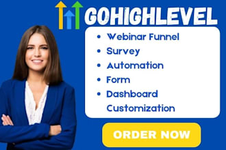 gohighlevel webinar funnel form survey ghl online course elisa chatwidget