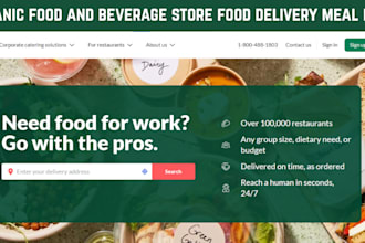 design organic food and beverage shopify store food delivery meal prep website