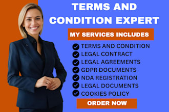 do terms and condition legal contracts gdrp documents cookies policy nda