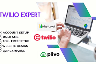 setup twilio API integration bulk sms ivr ringcentral tcr