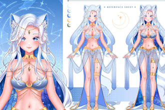 design high quality 2d anime vtuber model live2d vtuber model pngtuber reference