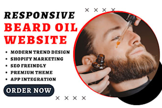 design beard oil website barbershop shopify store barber salon website