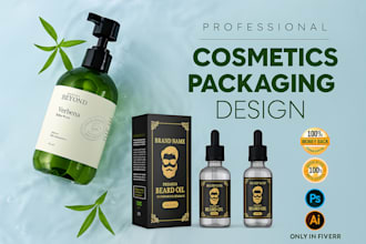 design product label, cosmetic label design or packaging design skincare label