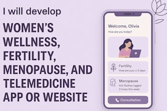 develop womans wellness telemedicine app, fertility menopause tracking app