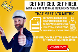 write resume for aerospace, software, mechanical, industrial, computer engineers
