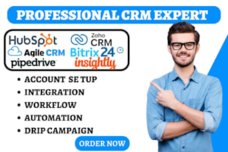 setup agile crm bitrix24 hubspot crm salesforce pipedrive zoho crm insightly va