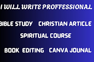 write christian article and spiritual book