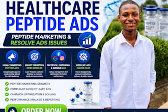 create healthcare peptide ads, peptide marketing and resolve ads issues