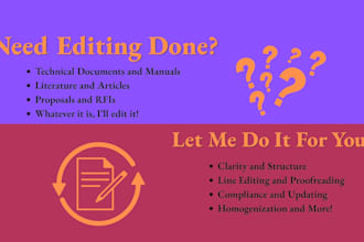 perform technical editing services for you