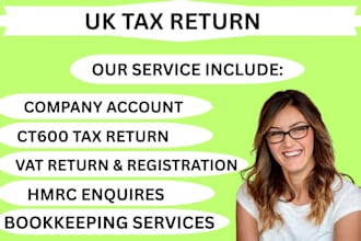 be your UK accountant for your personal or business tax, ct600, vat
