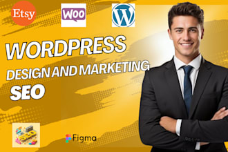 full wordpress development esty digital store product , or marketing setup SEO