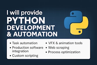 write custom scripts for 3d, vfx or animation pipelines