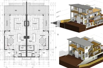 do architectural permit drawing set in autocad and revit