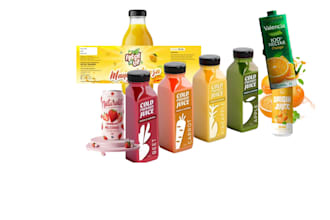 design juice label, water bottle label, energy drink, can and beverage label