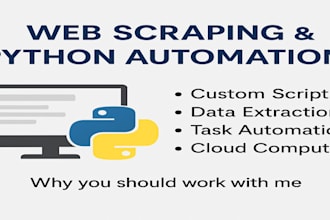 do python bot, python script, python web scraping, python web automation, python
