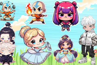 draw kawaii cute chibi illustration anime character twitch emote stickers doodle